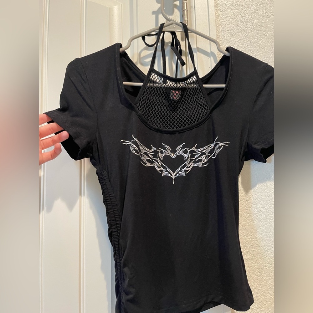 Romwe Punk Fishnet Crop Tee - Picture 6 of 13